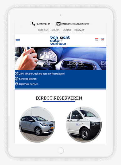 Van Gent Car Rental iPad