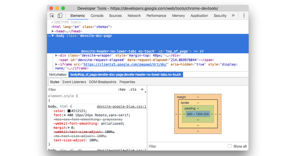 Chrome Developer Tool - HTMLPanda