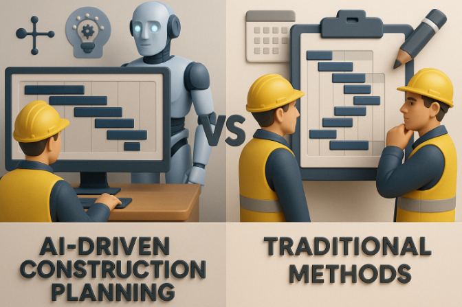 AI-Driven Construction Planning vs